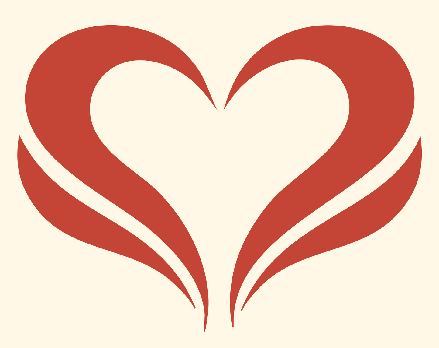 Heart with Swept Wings Logo #fff8e7/#c44536