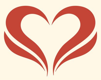 Heart with Swept Wings Logo #fff8e7/#c44536