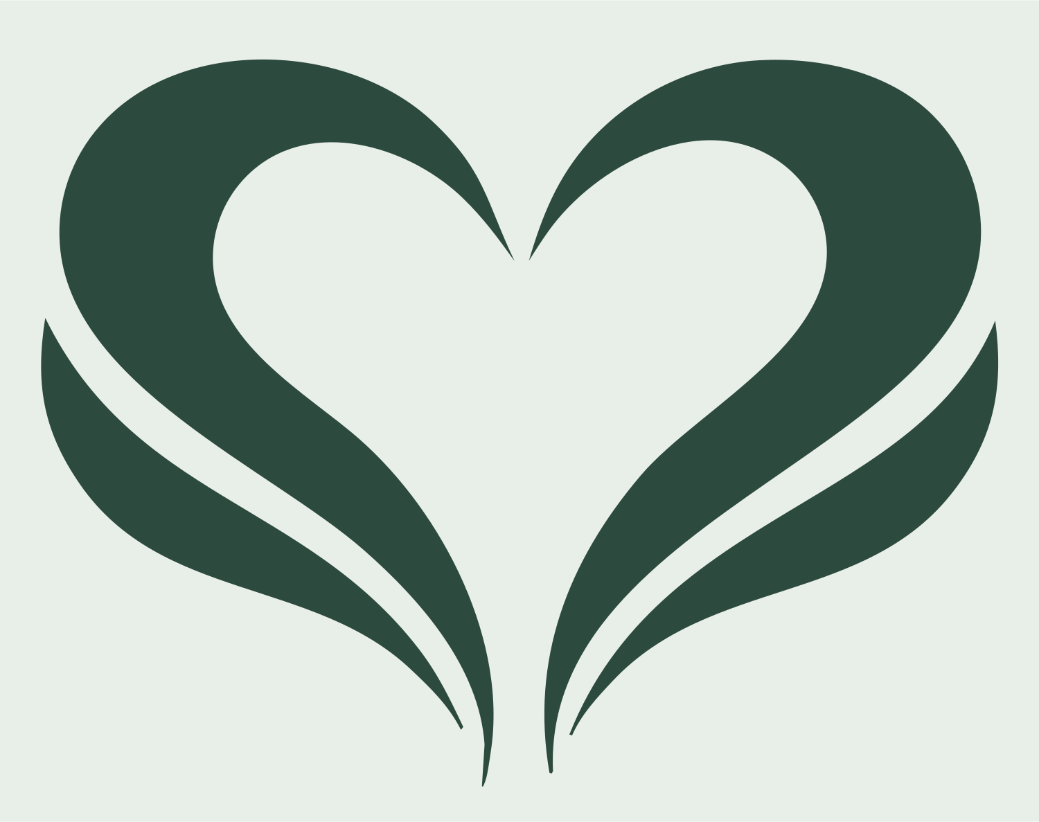 Heart with Swept Wings Logo #e8efe9/#2d4a3e