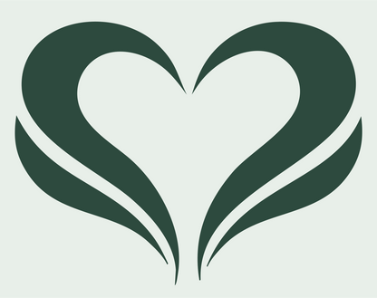 Heart with Swept Wings Logo #e8efe9/#2d4a3e