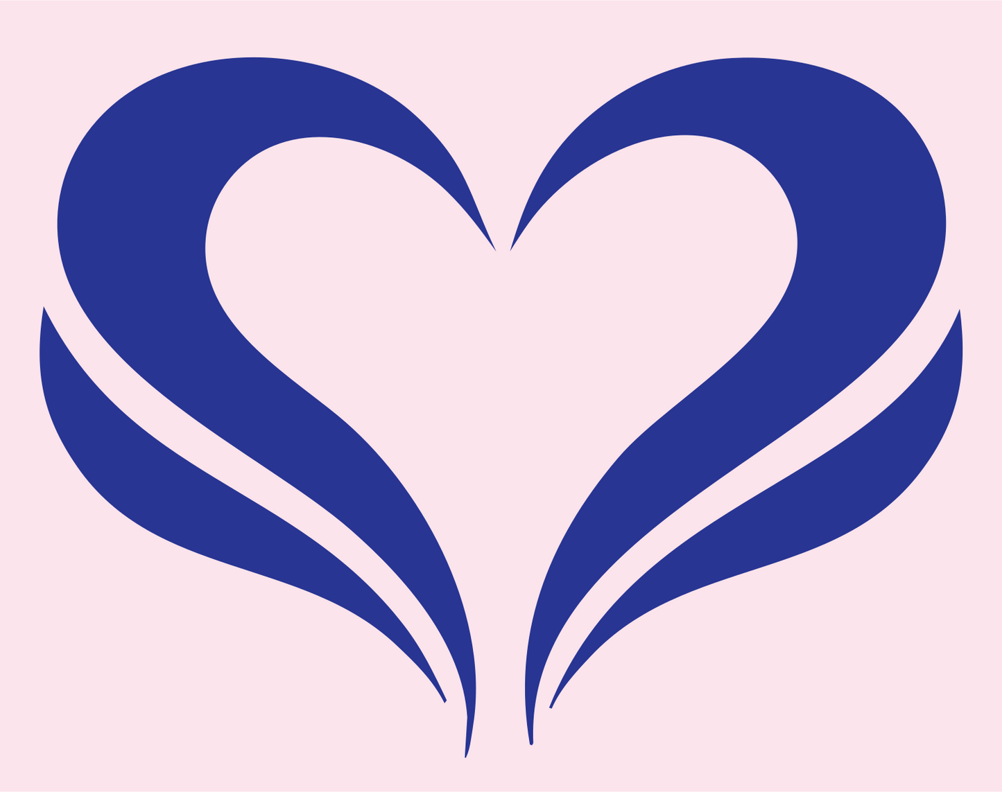 Heart with Swept Wings Logo #fce4ec/#283593