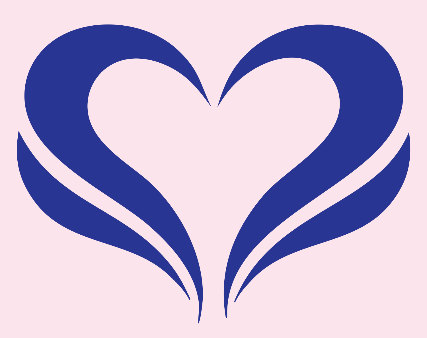 Heart with Swept Wings Logo #fce4ec/#283593