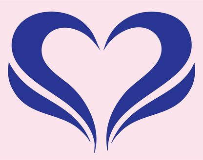 Heart with Swept Wings Logo #fce4ec/#283593
