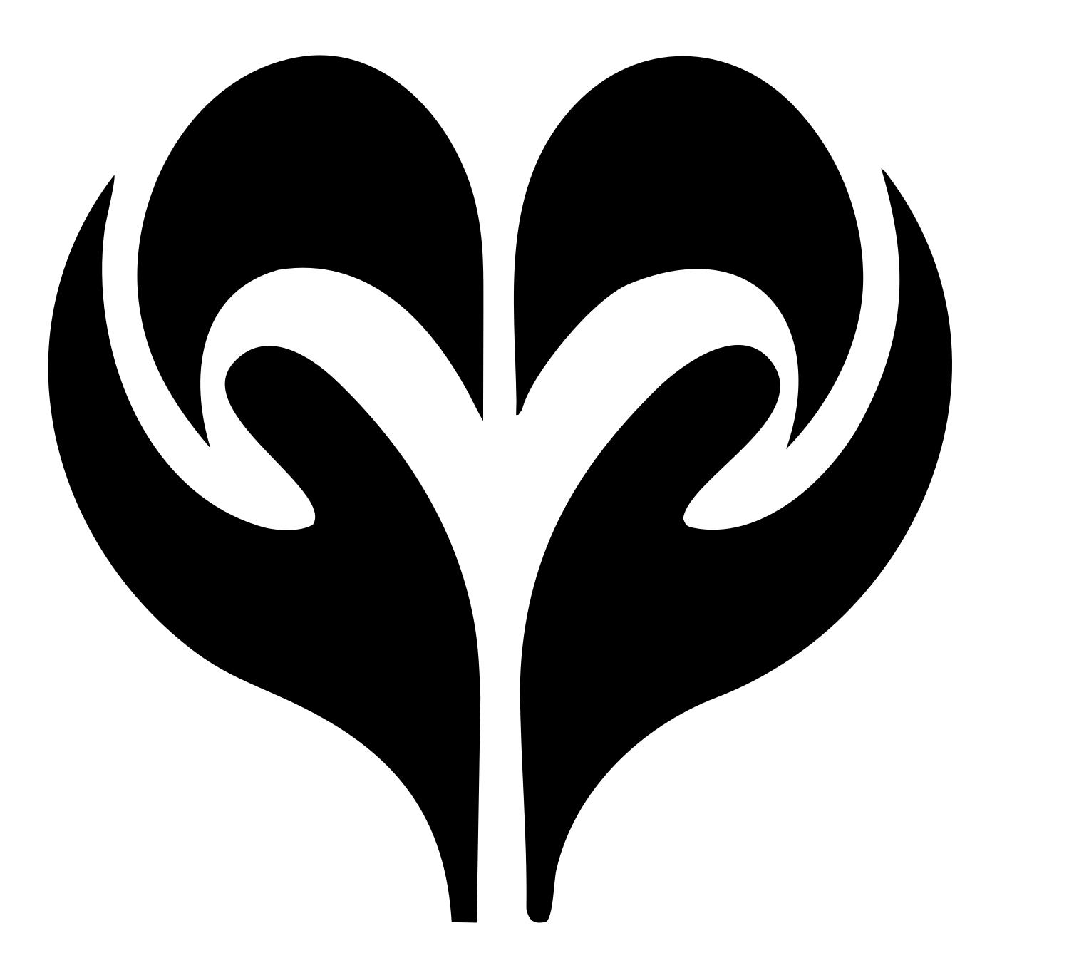Sprouting Plant Heart Logo #ffffff/#000000