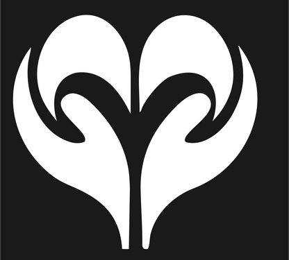 Sprouting Plant Heart Logo #1a1a1a/#ffffff