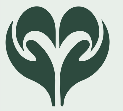 Sprouting Plant Heart Logo #e8efe9/#2d4a3e