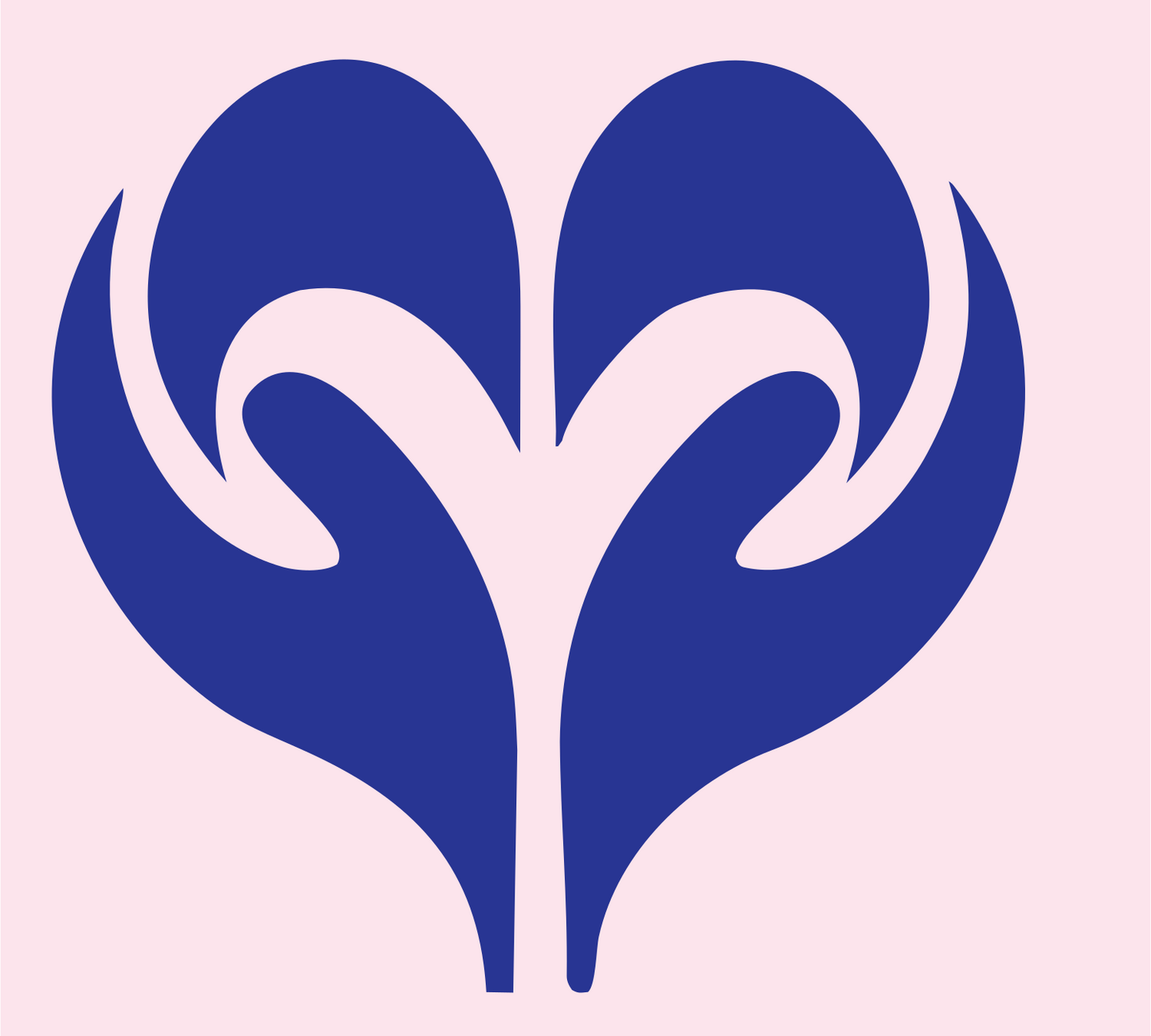 Sprouting Plant Heart Logo #fce4ec/#283593