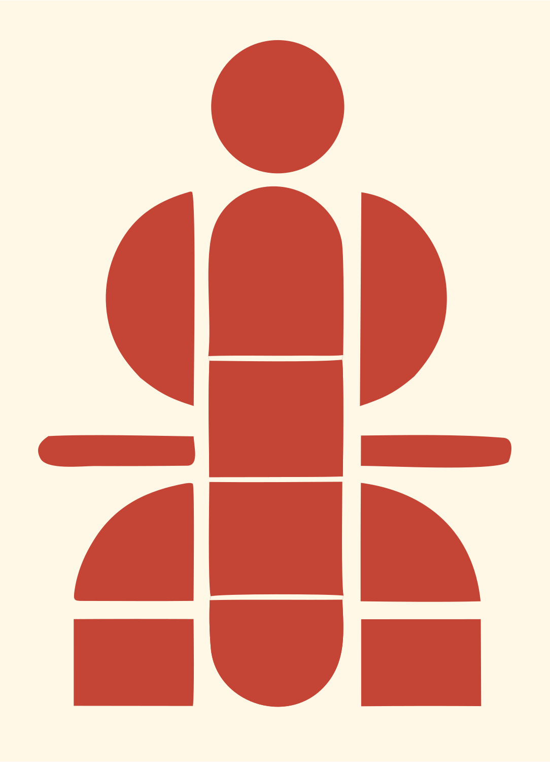 Space Capsule Geometric Logo #fff8e7/#c44536