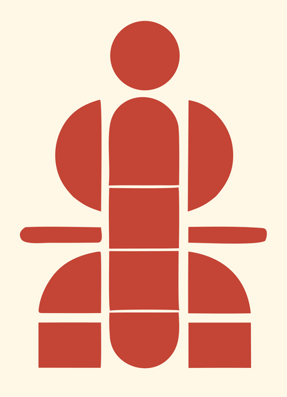 Space Capsule Geometric Logo #fff8e7/#c44536
