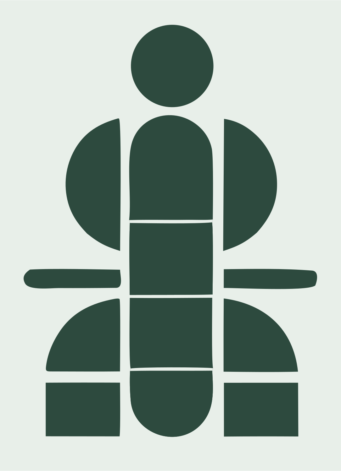 Space Capsule Geometric Logo #e8efe9/#2d4a3e