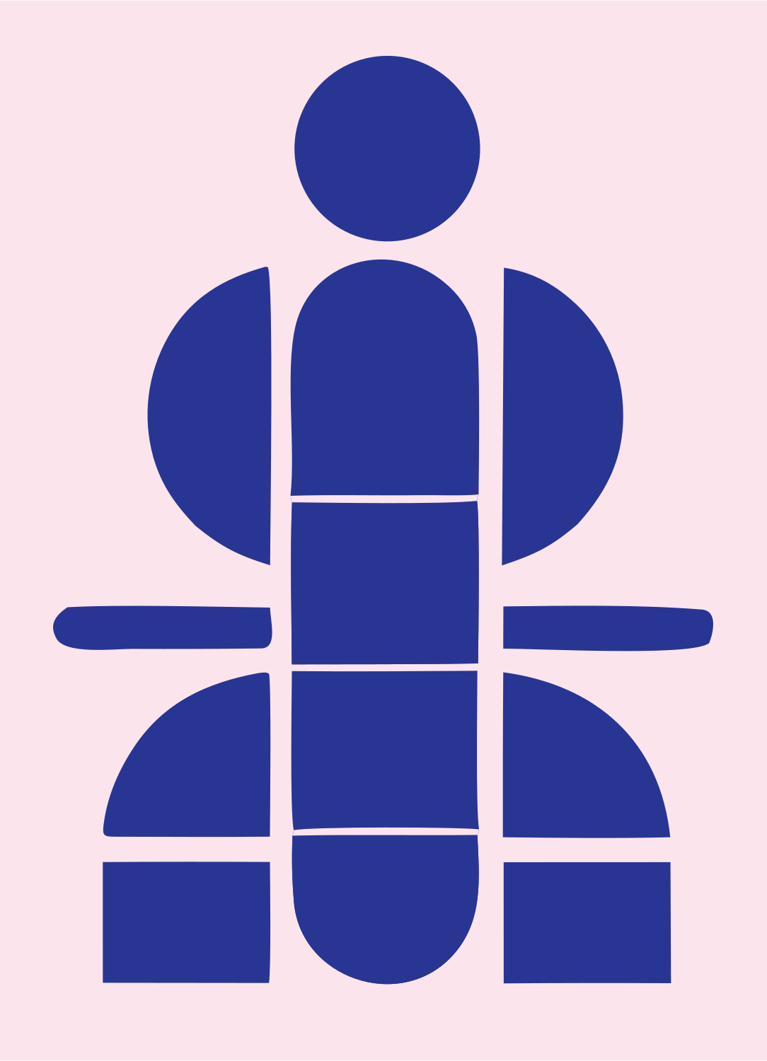 Space Capsule Geometric Logo #fce4ec/#283593