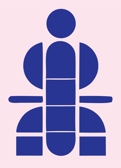 Space Capsule Geometric Logo #fce4ec/#283593