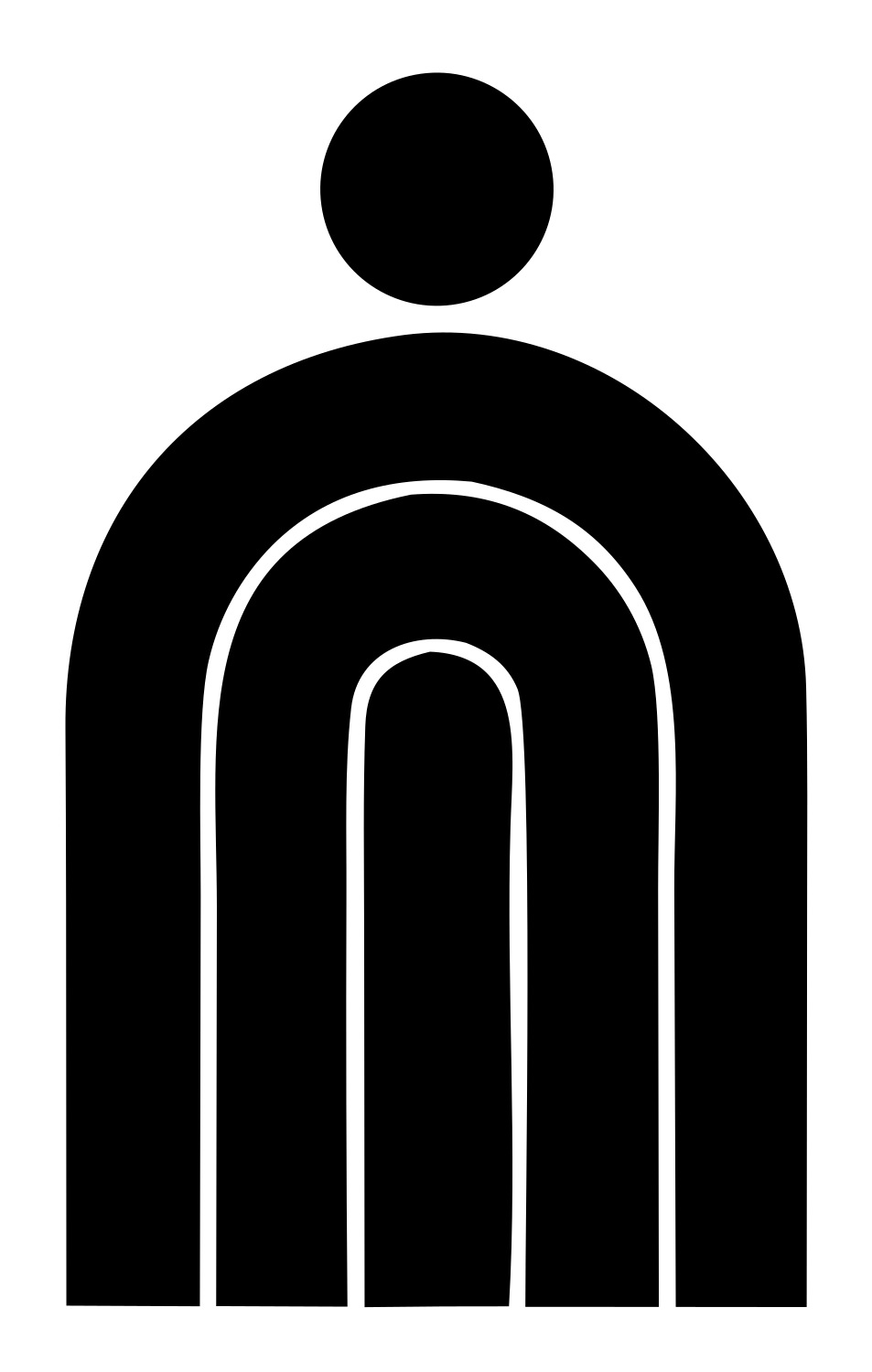 Person Arch Nested Logo #ffffff/#000000