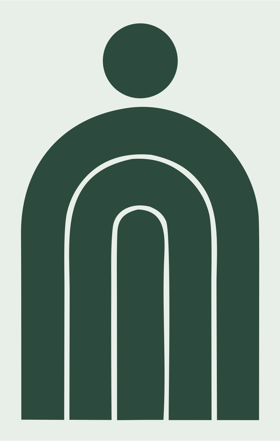 Person Arch Nested Logo #e8efe9/#2d4a3e