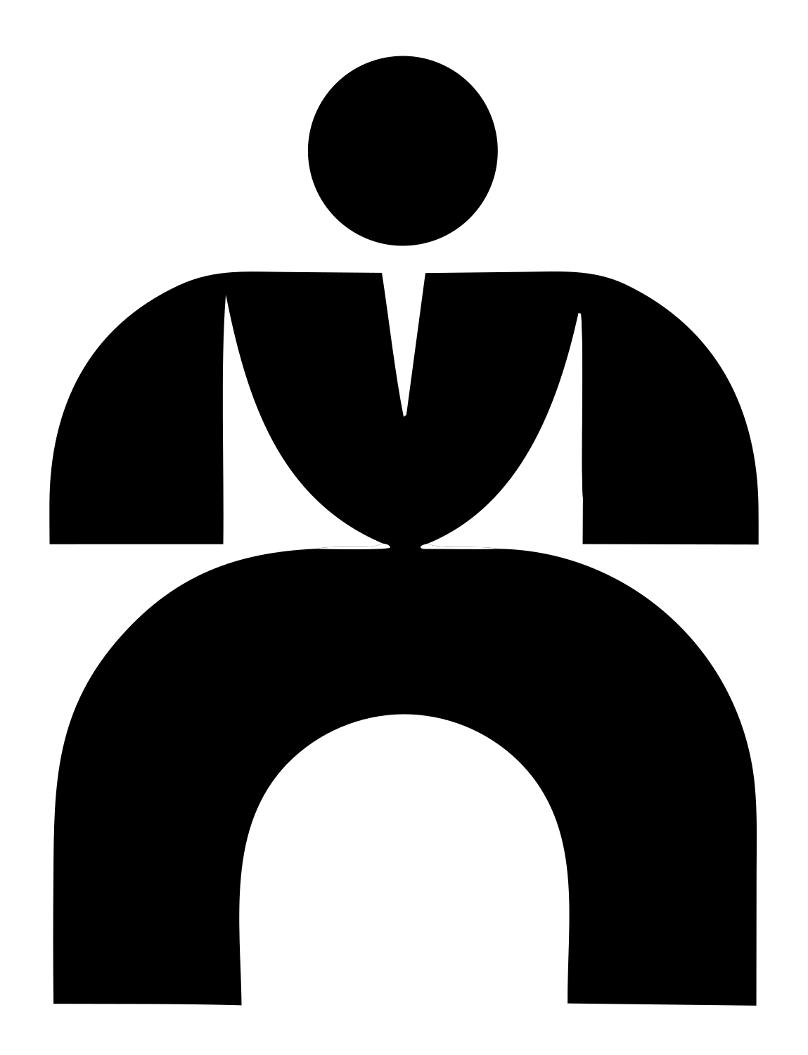 Seated Figure Arch Logo #ffffff/#000000