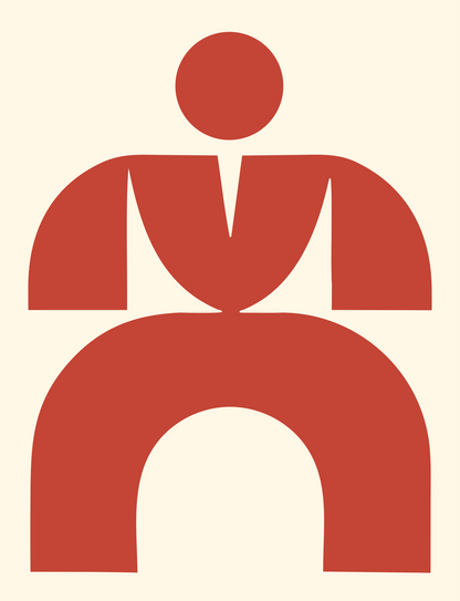 Seated Figure Arch Logo #fff8e7/#c44536
