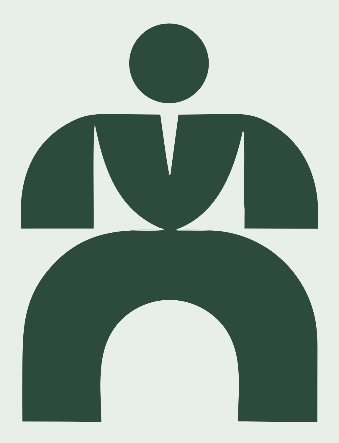 Seated Figure Arch Logo #e8efe9/#2d4a3e