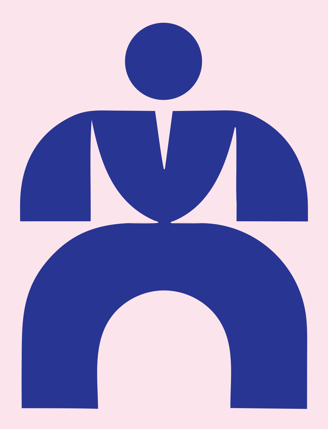 Seated Figure Arch Logo #fce4ec/#283593