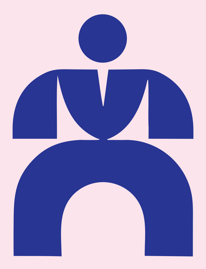 Seated Figure Arch Logo #fce4ec/#283593