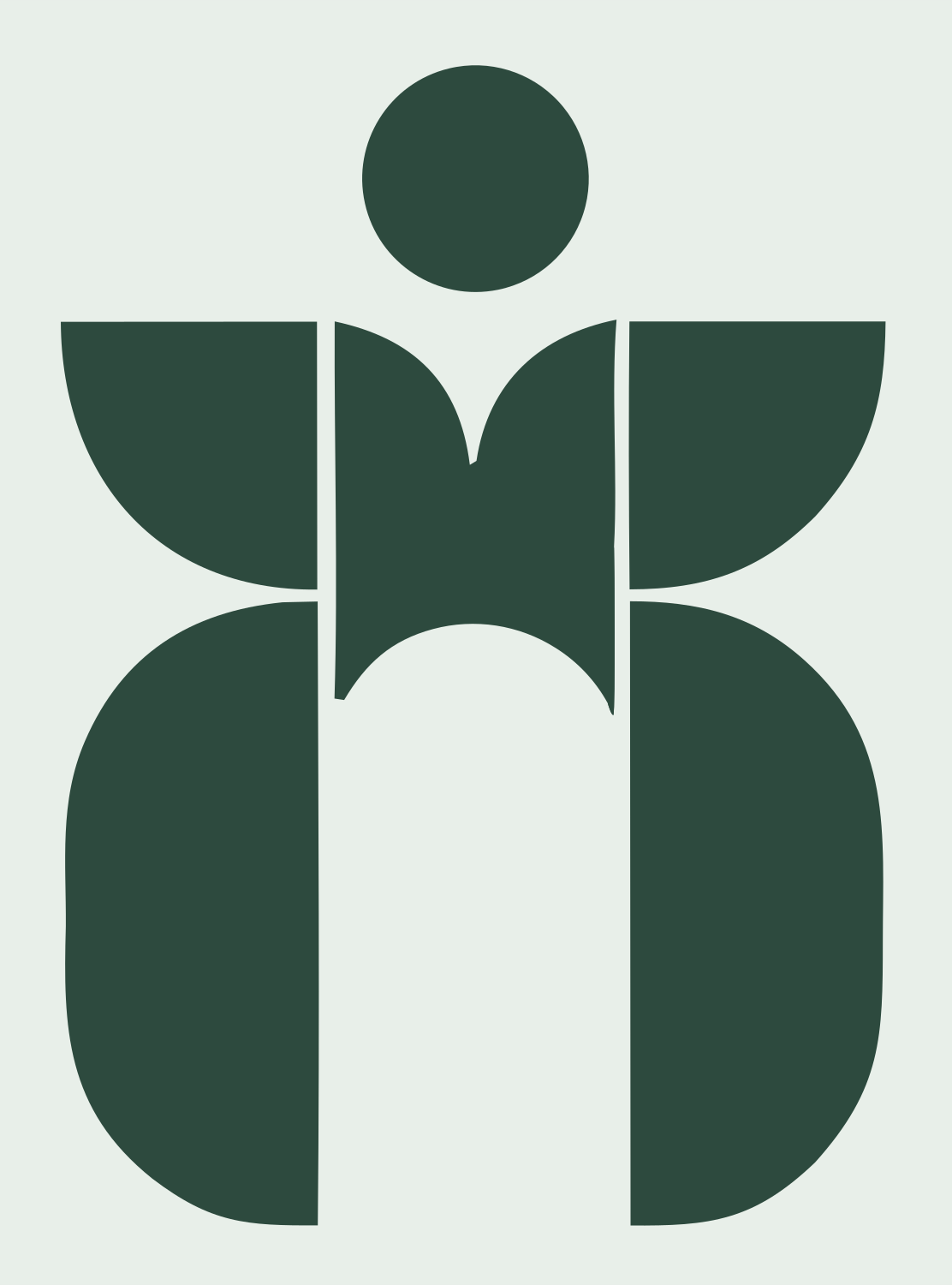 Winged Figure Capsule Logo #e8efe9/#2d4a3e