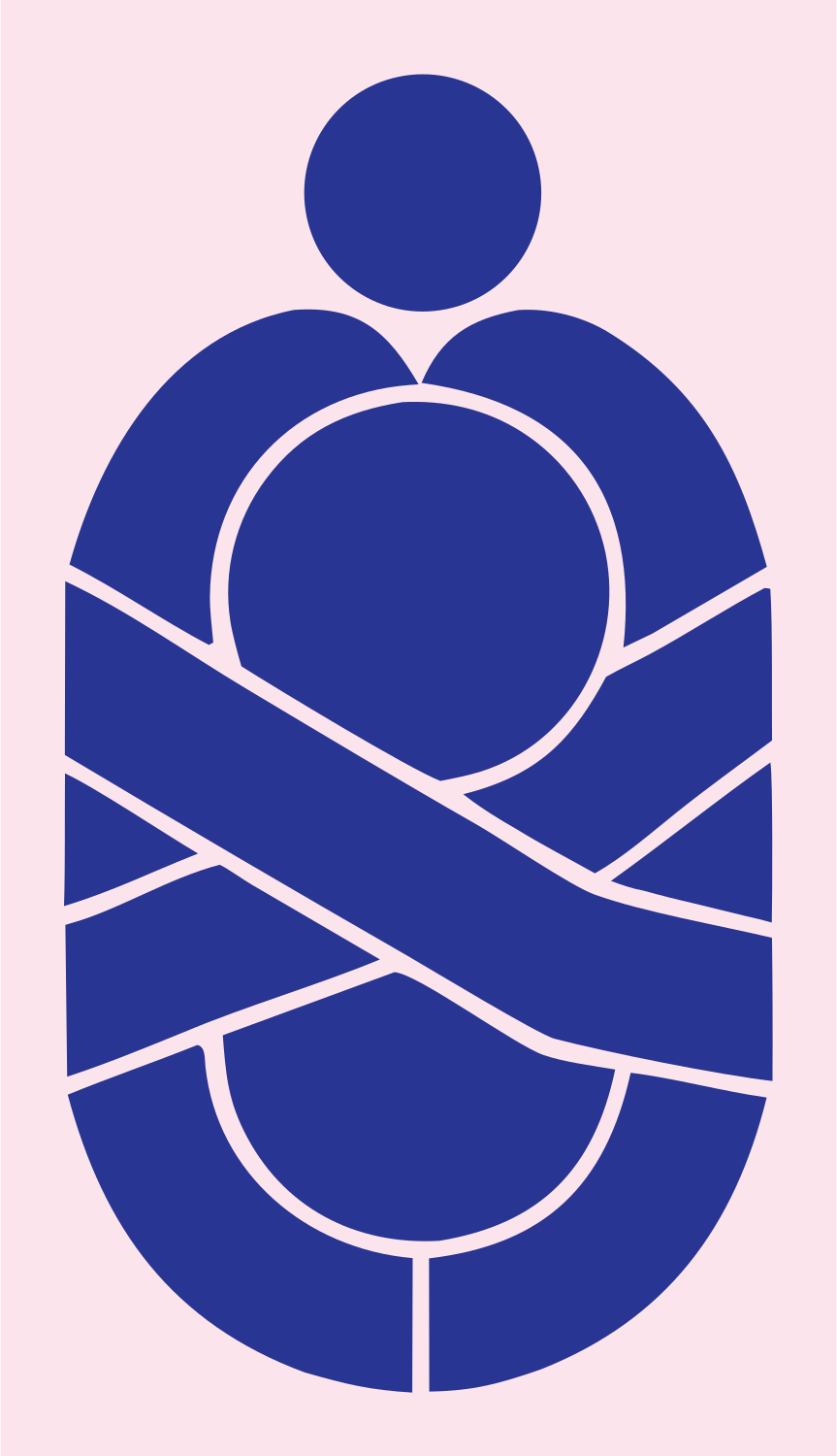 Swaddled Figure Capsule Logo #fce4ec/#283593