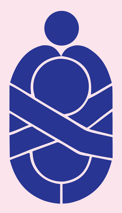 Swaddled Figure Capsule Logo #fce4ec/#283593