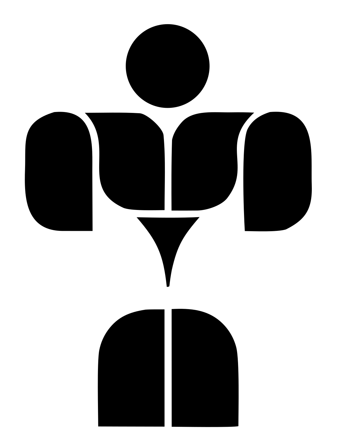 Muscular Figure Silhouette Logo #ffffff/#000000