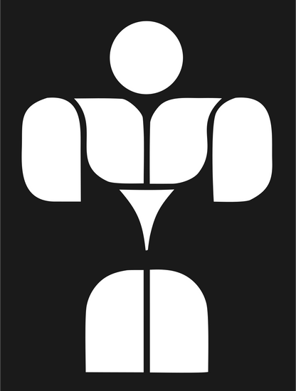Muscular Figure Silhouette Logo #1a1a1a/#ffffff
