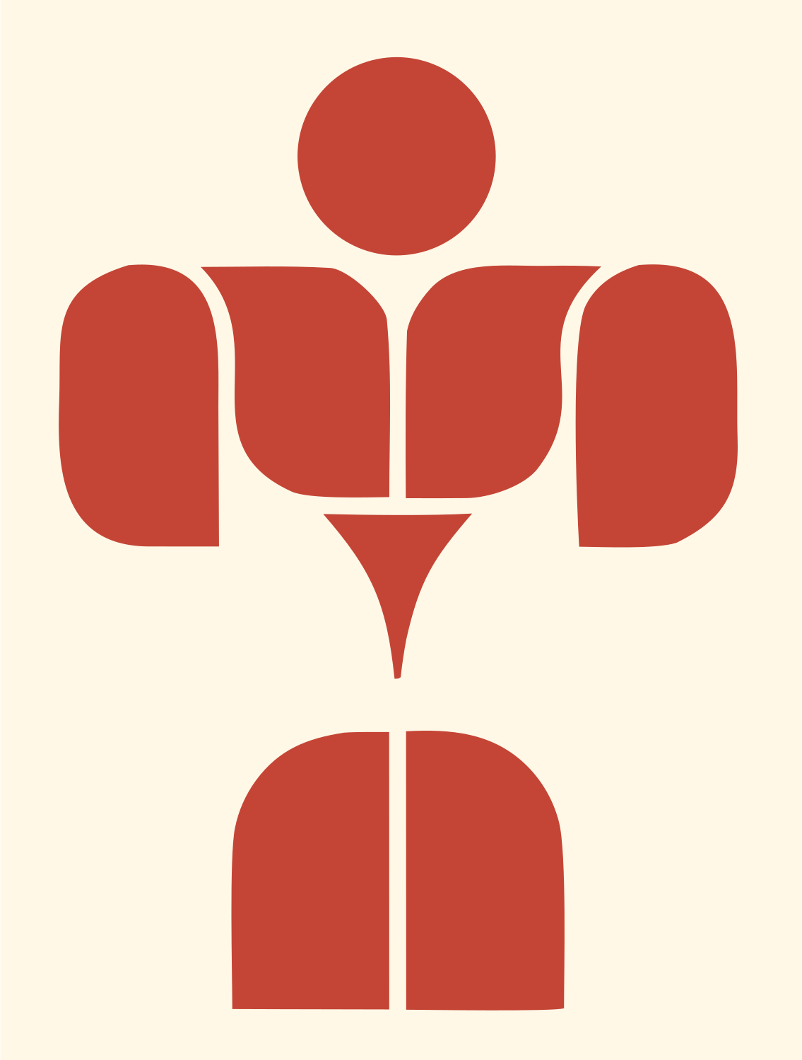 Muscular Figure Silhouette Logo #fff8e7/#c44536