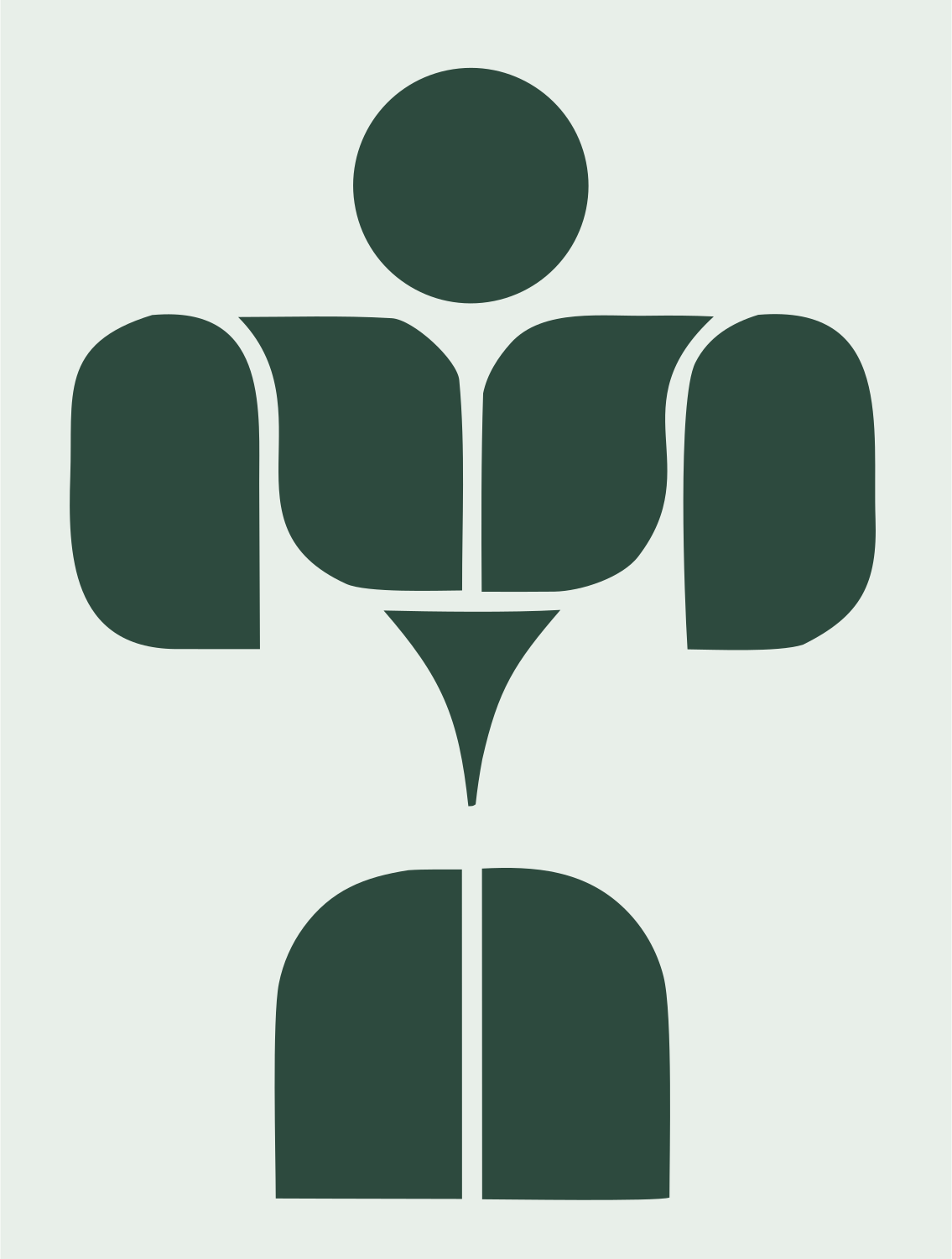 Muscular Figure Silhouette Logo #e8efe9/#2d4a3e