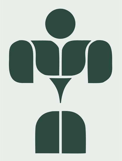 Muscular Figure Silhouette Logo #e8efe9/#2d4a3e