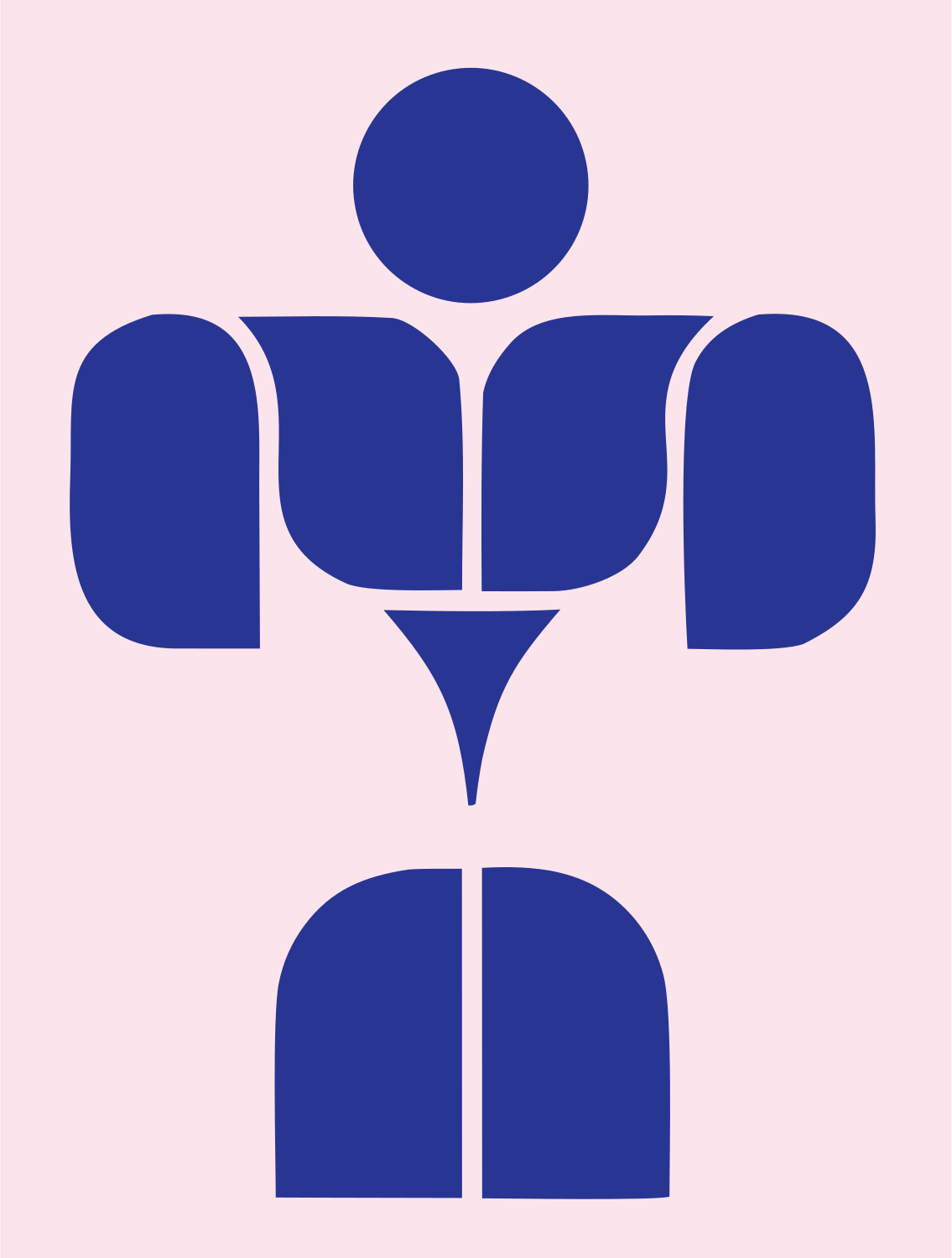 Muscular Figure Silhouette Logo #fce4ec/#283593