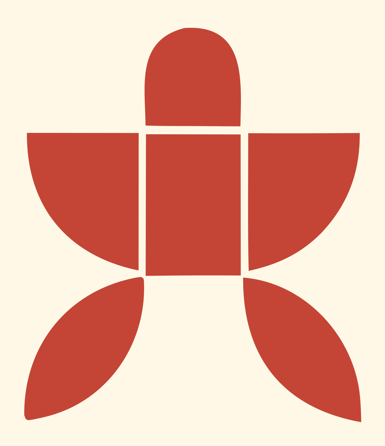 Space Capsule Logo #fff8e7/#c44536