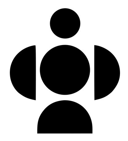 Orbiting Circles Figure Logo #ffffff/#000000