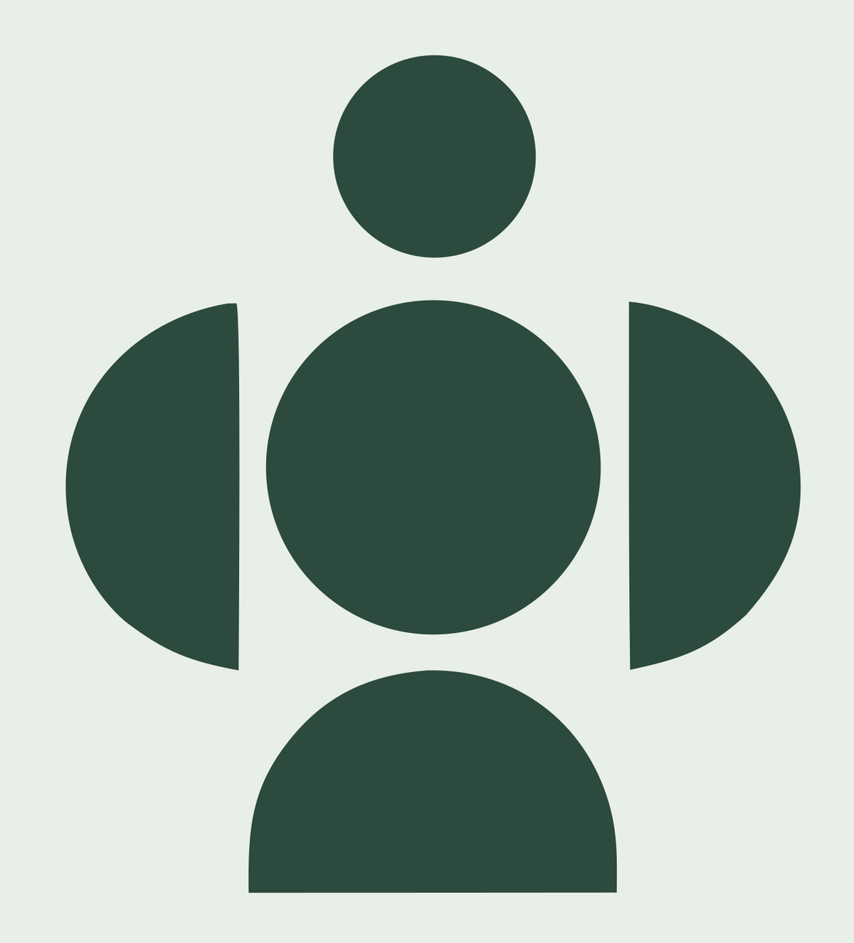 Orbiting Circles Figure Logo #e8efe9/#2d4a3e
