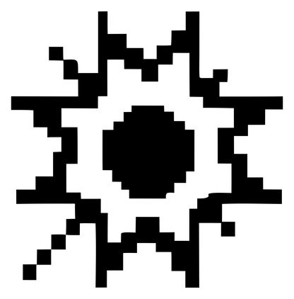 Pixel Sun Burst Logo #ffffff/#000000