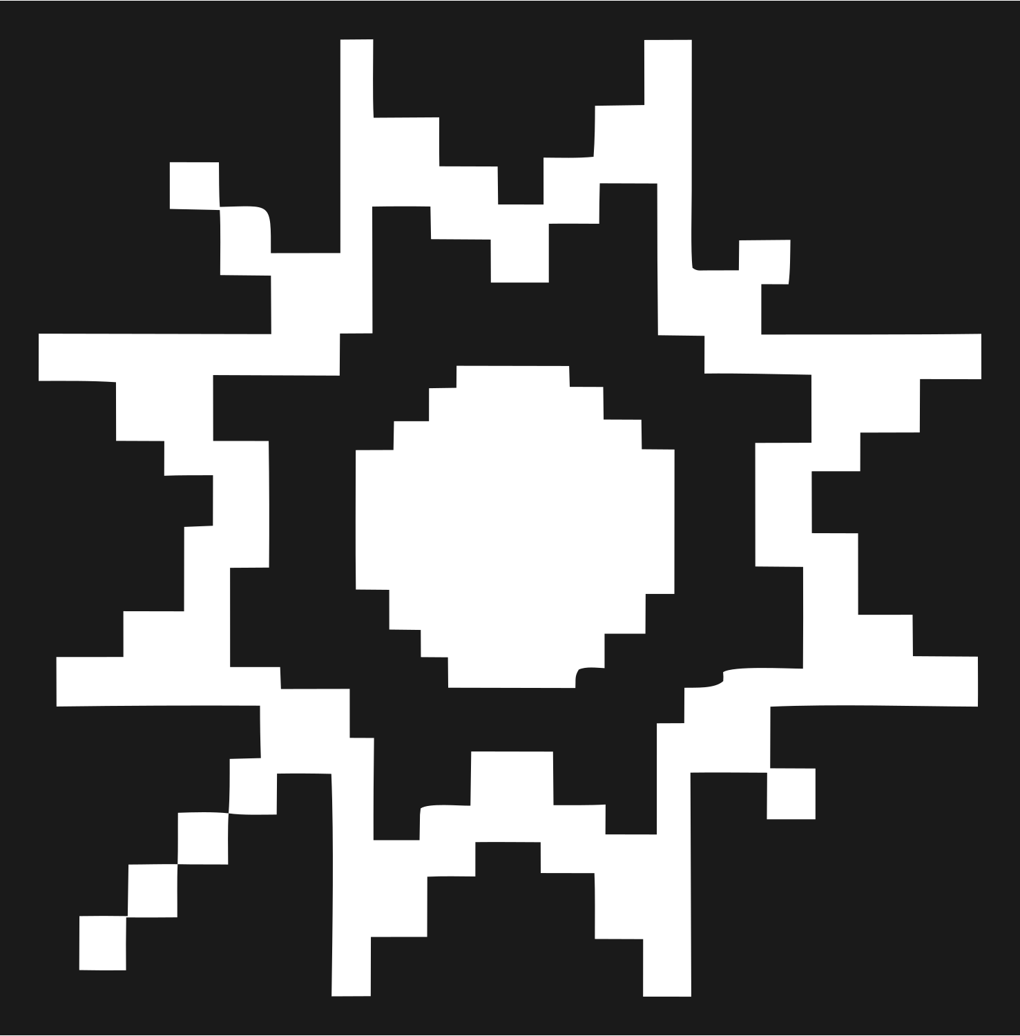 Pixel Sun Burst Logo #1a1a1a/#ffffff