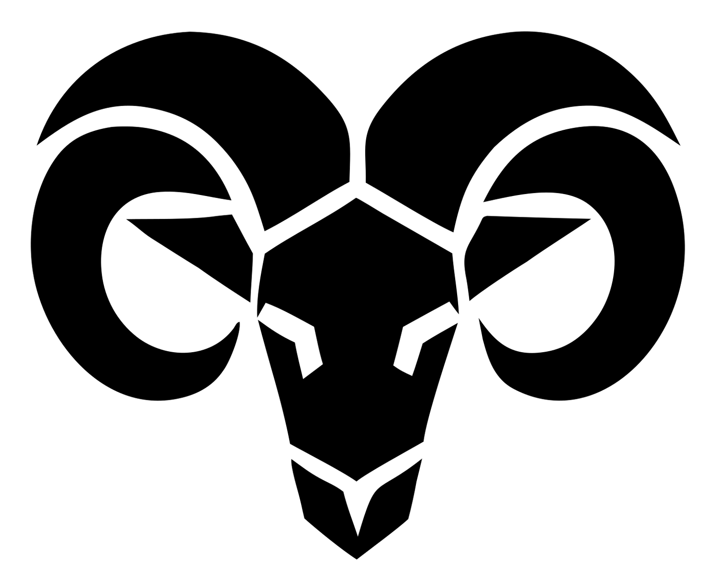 Frontal Ram Skull Logo #ffffff/#000000