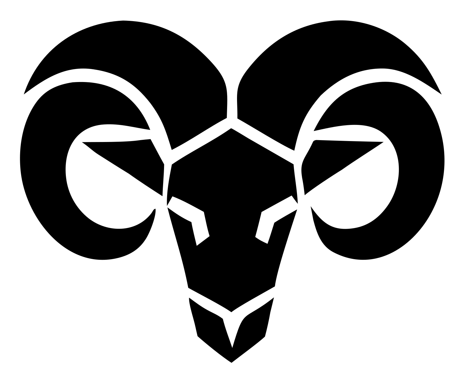 Frontal Ram Skull Logo #ffffff/#000000