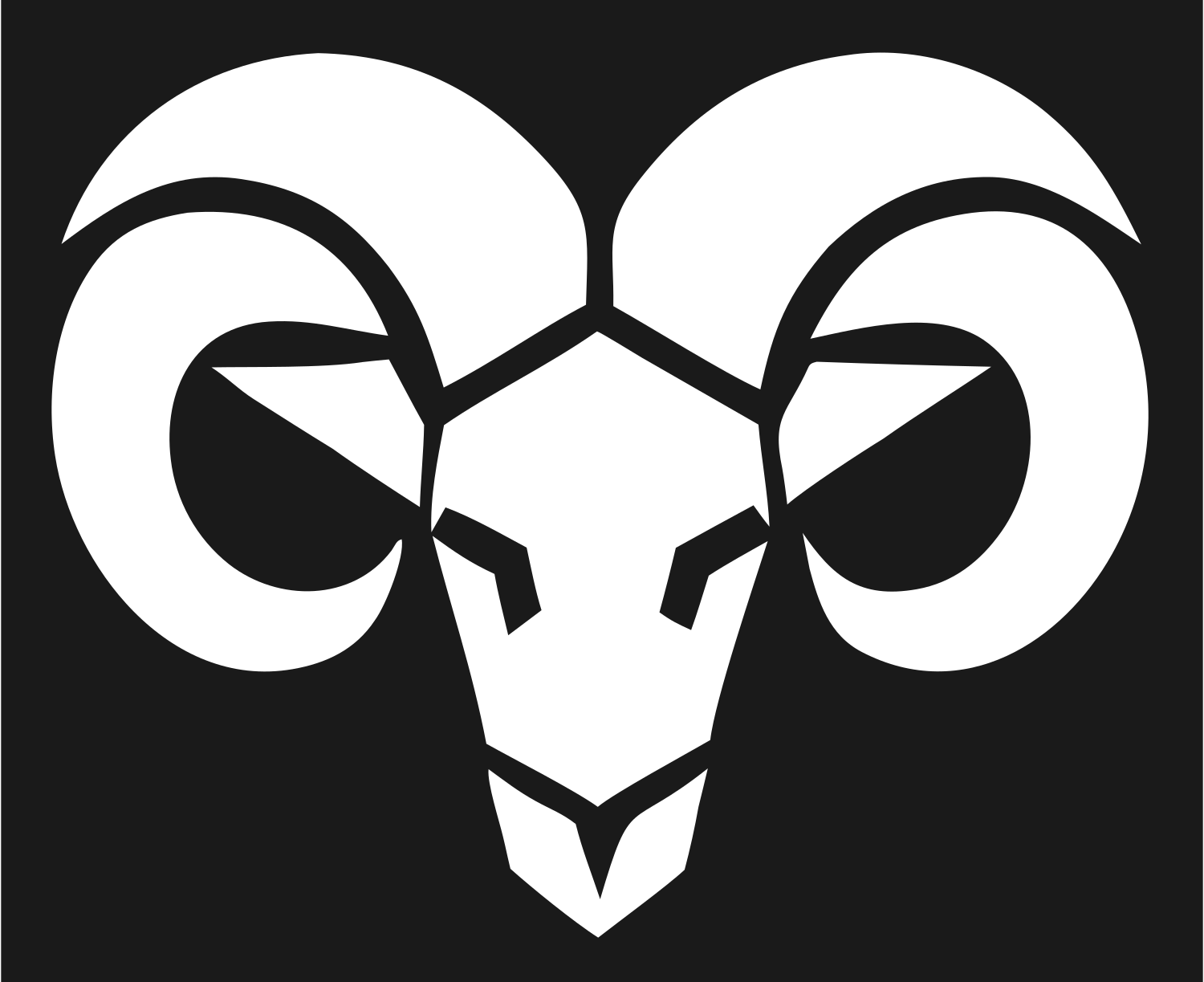 Frontal Ram Skull Logo #1a1a1a/#ffffff