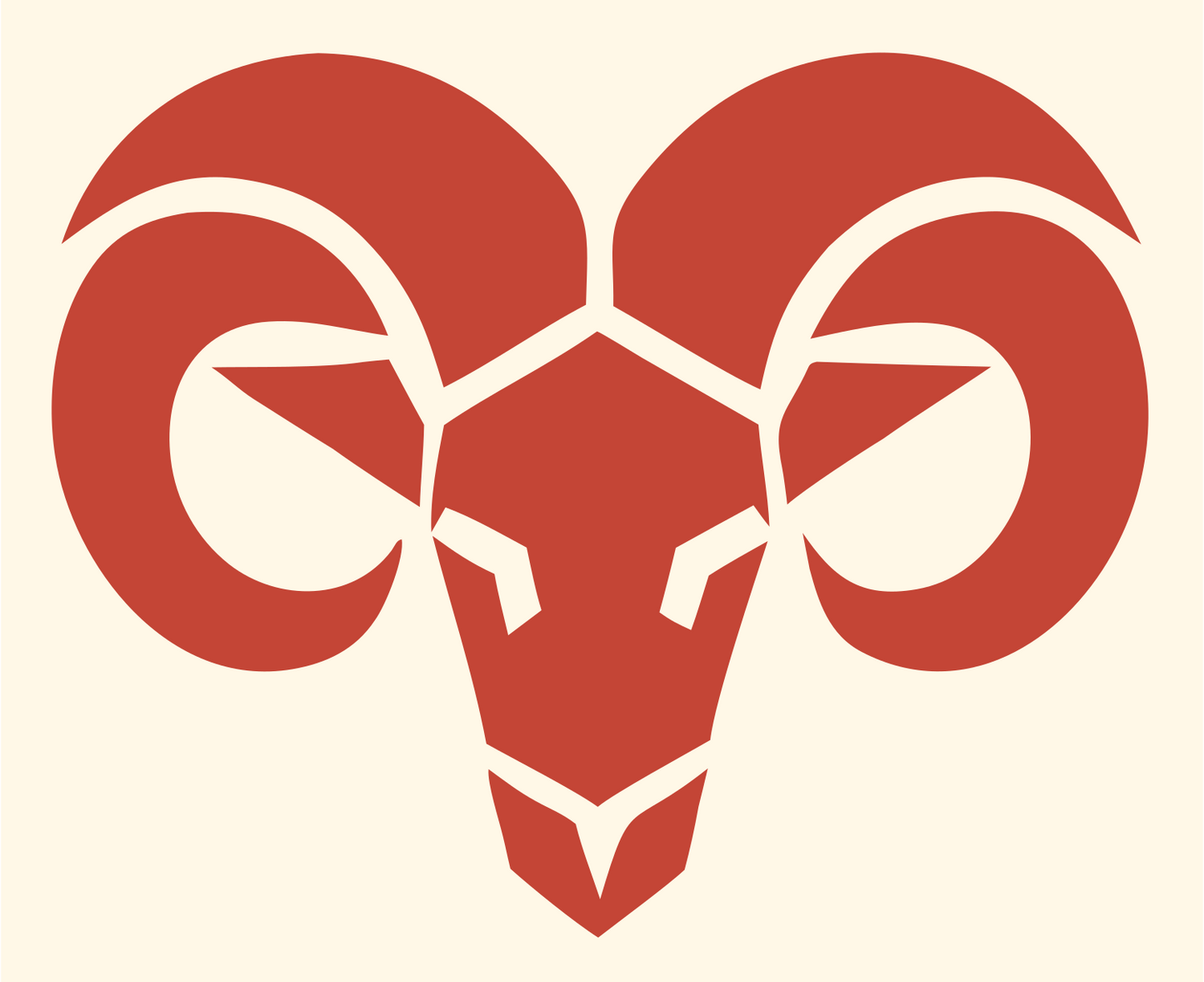 Frontal Ram Skull Logo #fff8e7/#c44536