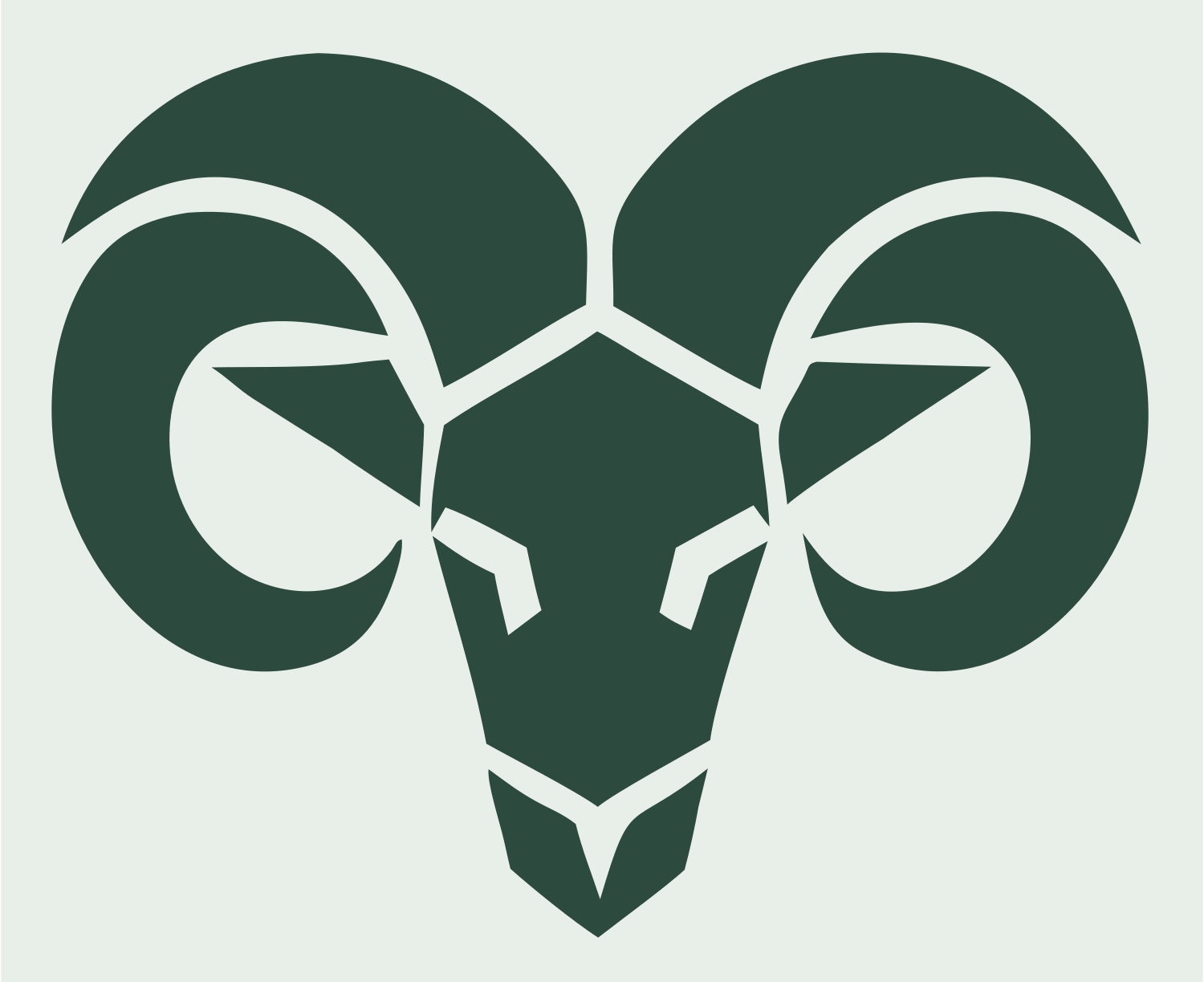 Frontal Ram Skull Logo #e8efe9/#2d4a3e