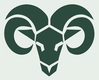 Frontal Ram Skull Logo #e8efe9/#2d4a3e