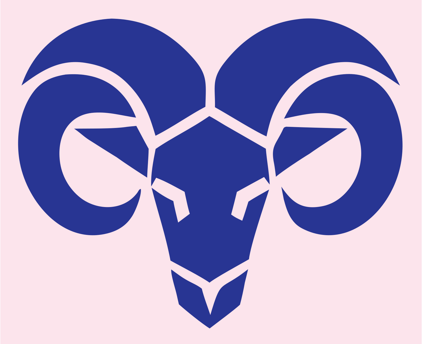 Frontal Ram Skull Logo #fce4ec/#283593
