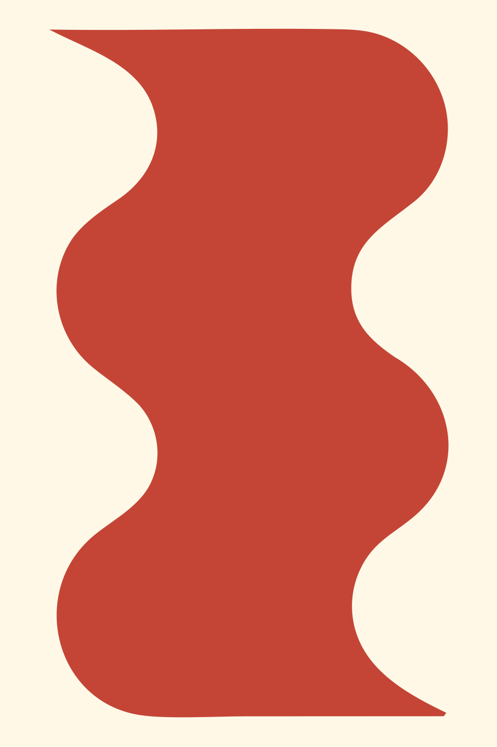 Wavy Column River Logo #fff8e7/#c44536