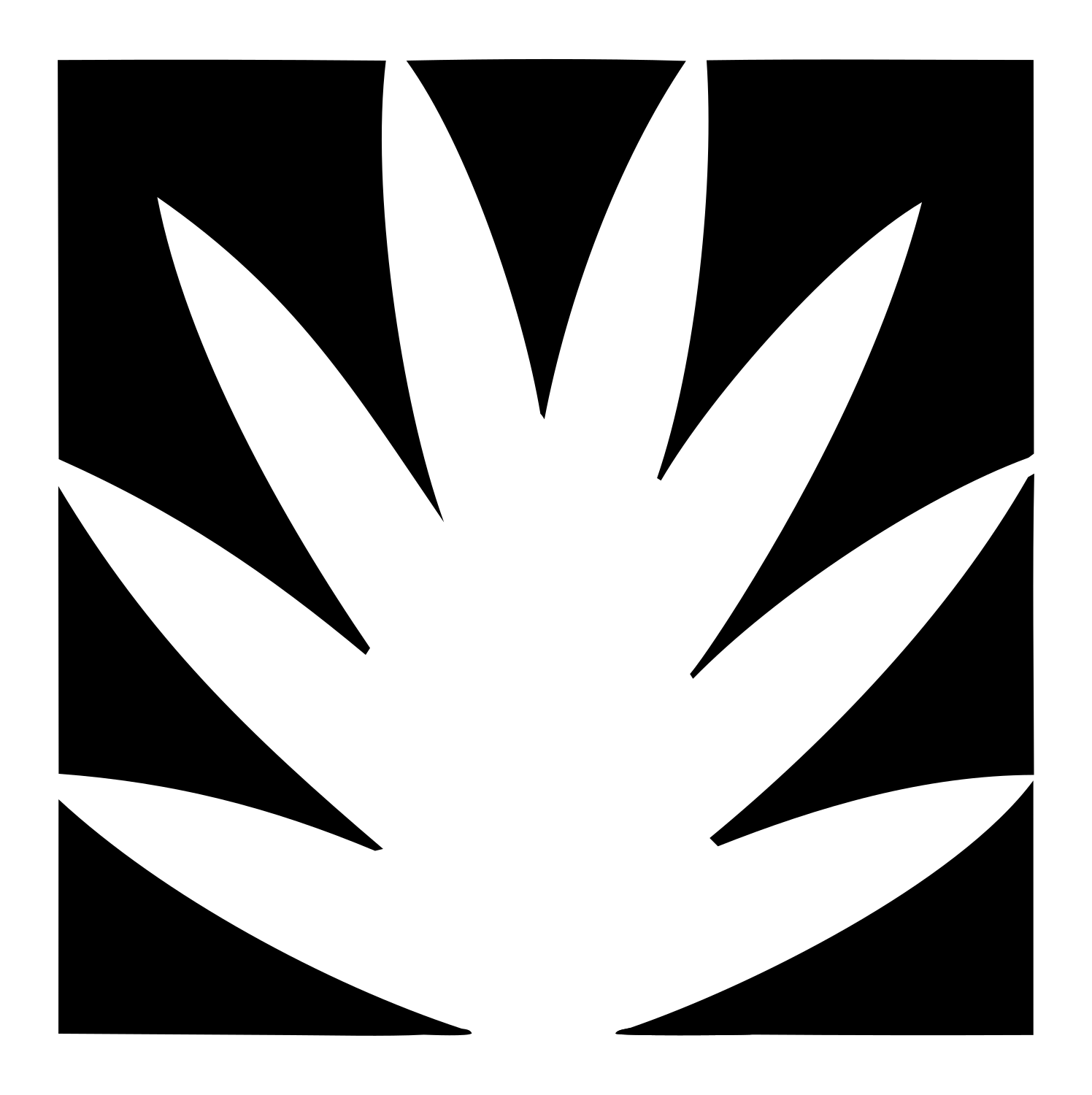 Agave Plant Negative Space Logo #ffffff/#000000