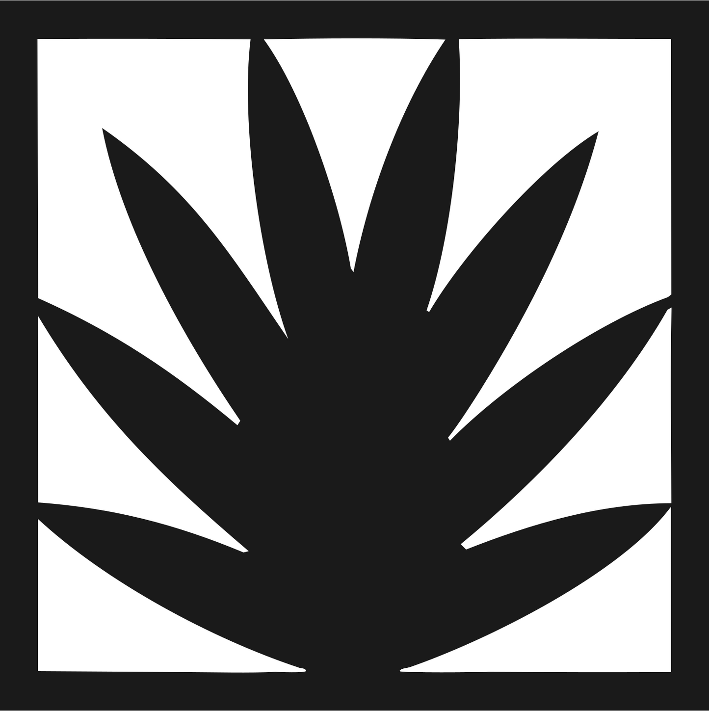 Agave Plant Negative Space Logo #1a1a1a/#ffffff