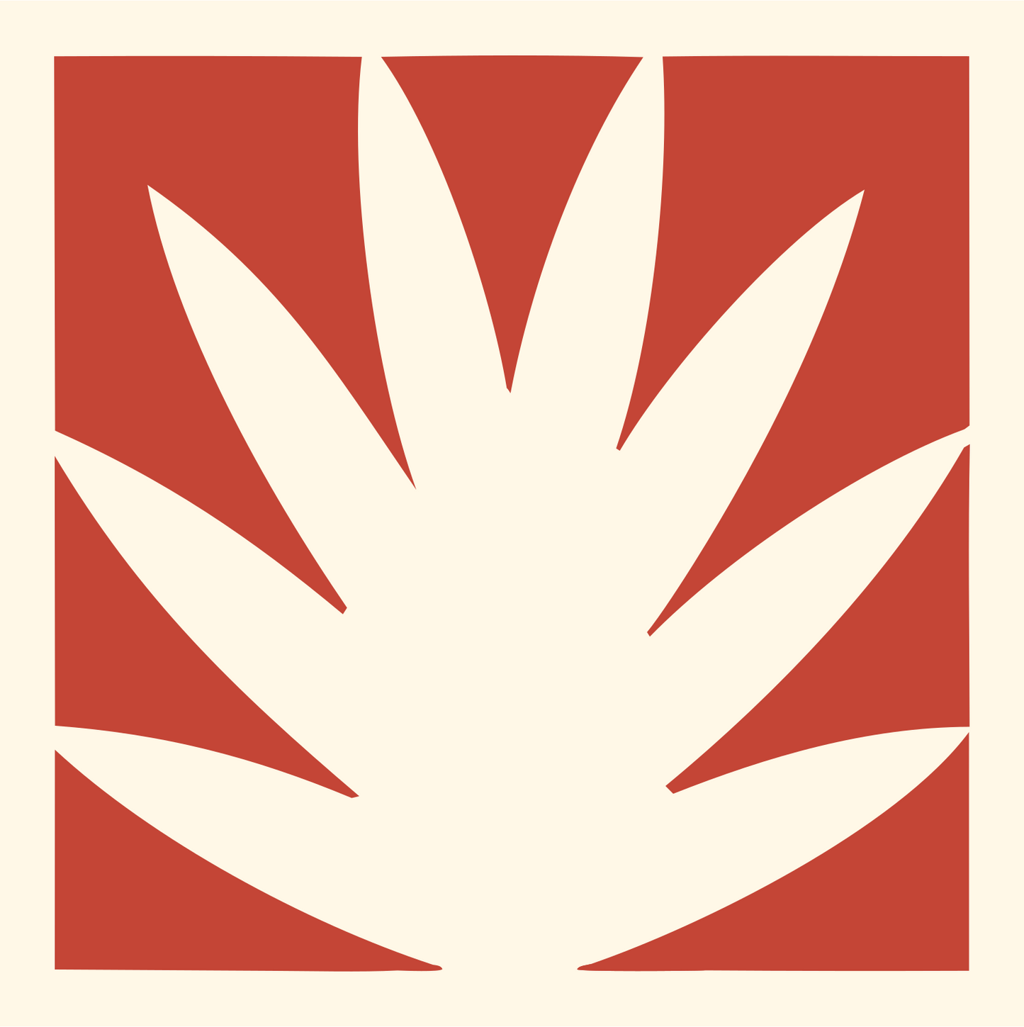 Agave Plant Negative Space Logo #fff8e7/#c44536