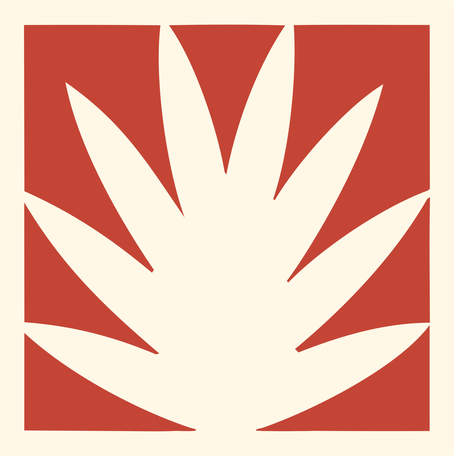 Agave Plant Negative Space Logo #fff8e7/#c44536