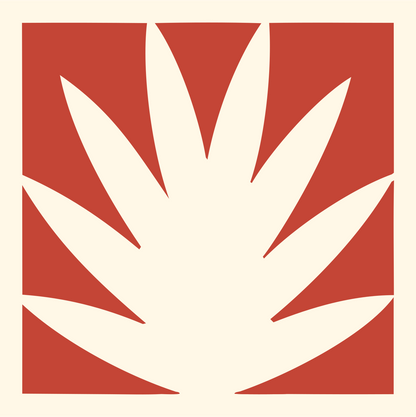 Agave Plant Negative Space Logo #fff8e7/#c44536
